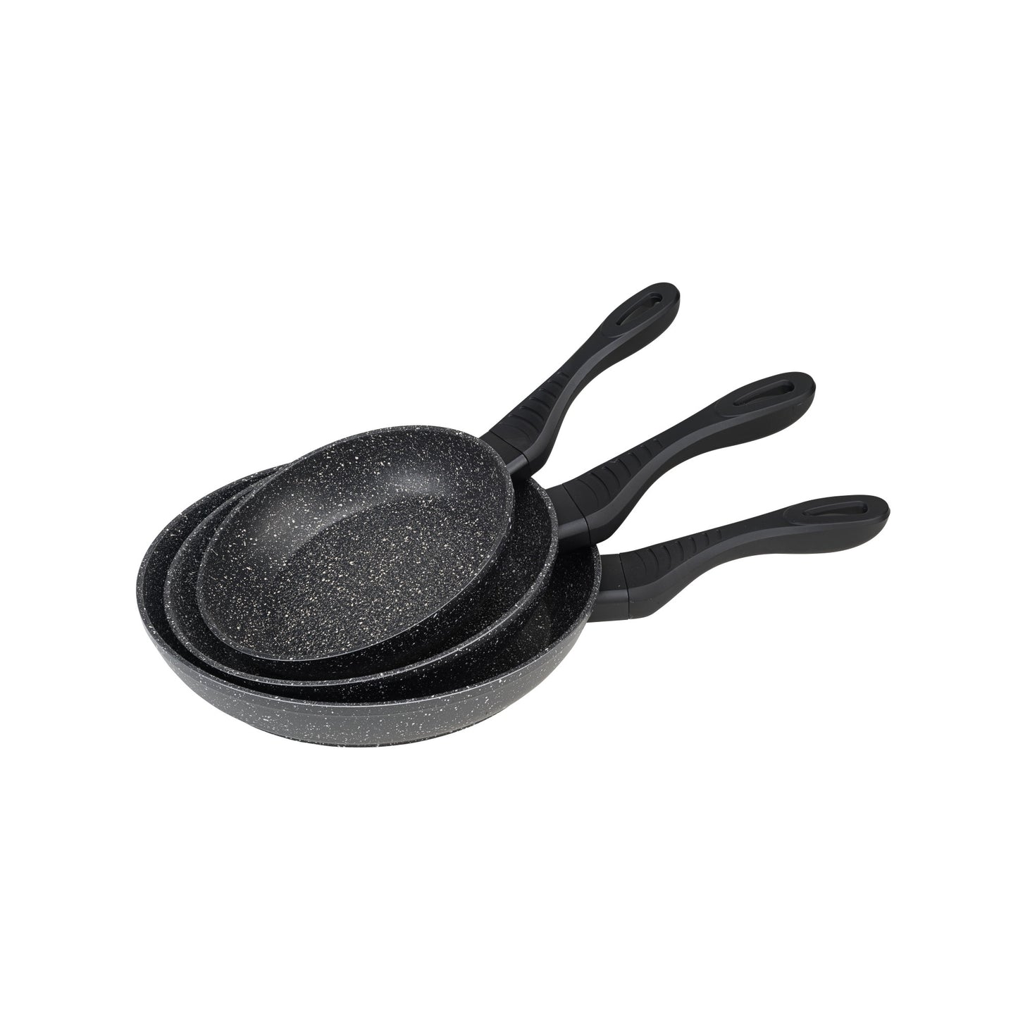 MELIANDA IT-3000 3tlg Pfannenset 20cm - 24cm - 28cm antihaft, Marmoroptik, Elektro, Glaskeramik, Gas, Induktion