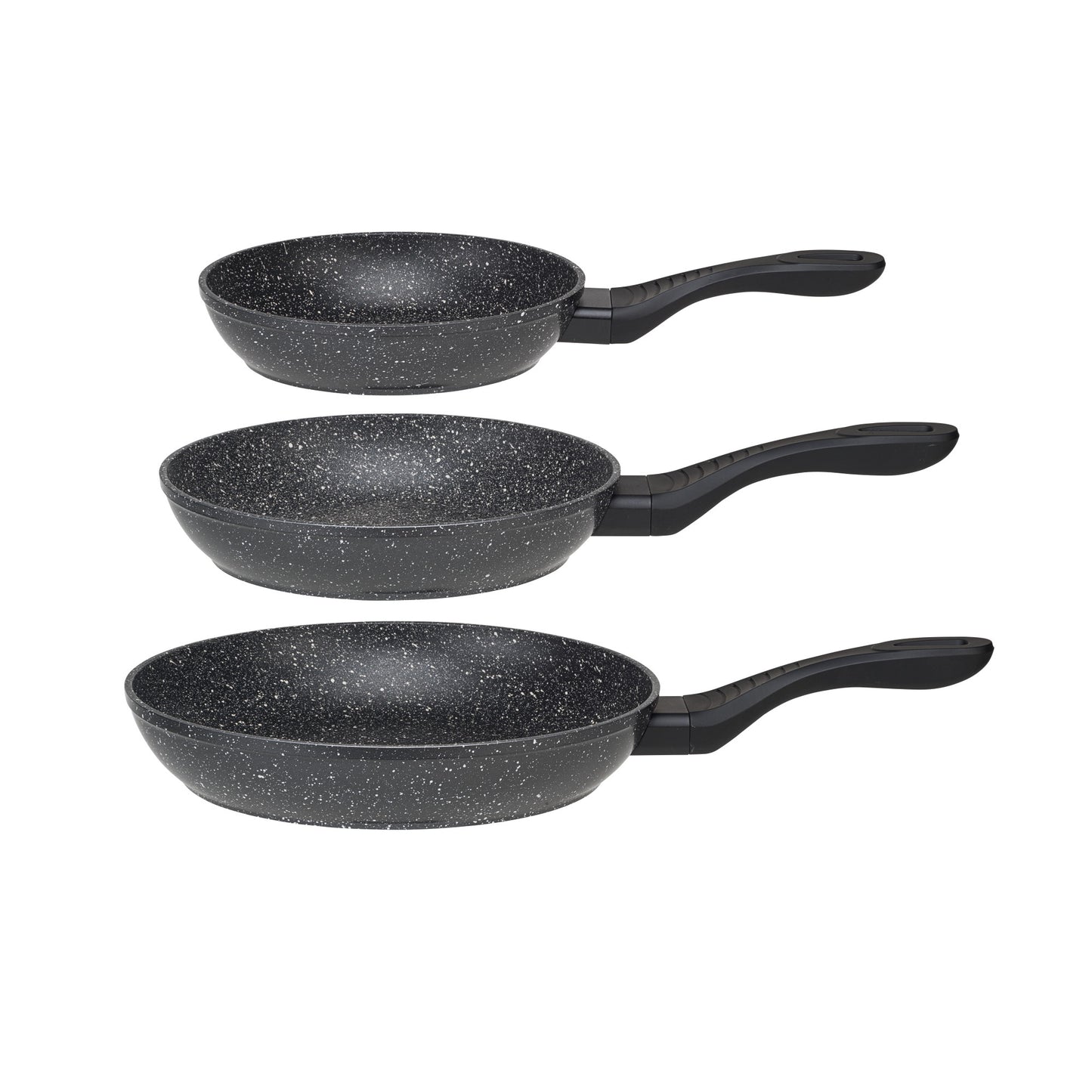 MELIANDA IT-3000 3tlg Pfannenset 20cm - 24cm - 28cm antihaft, Marmoroptik, Elektro, Glaskeramik, Gas, Induktion