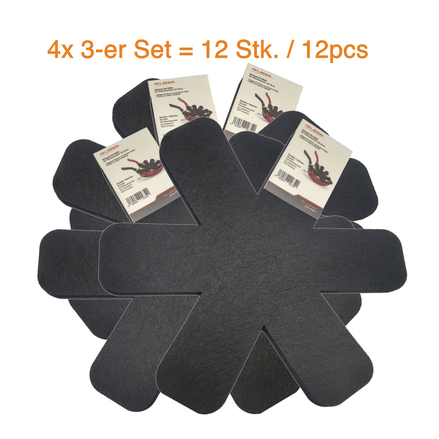 MELIANDA MA-90000 Pfannenschoner 12-teiliges Set