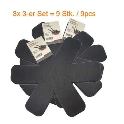 MELIANDA MA-90000 Pfannenschoner 9-teiliges Set, Pfannenschutzmatte